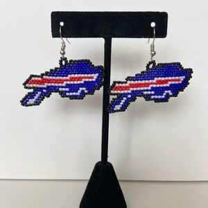 Buffalo Bills handmade Beaded Earrings
